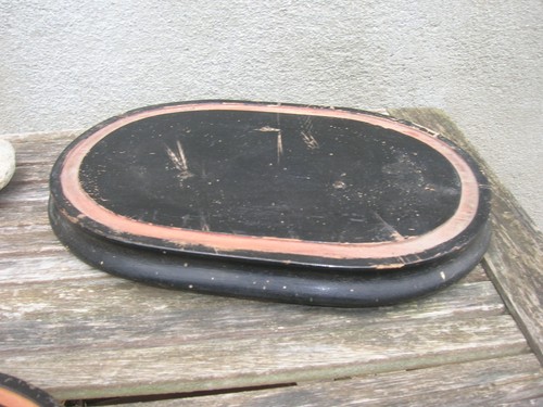 Ancien socle ovale bois - ancien,